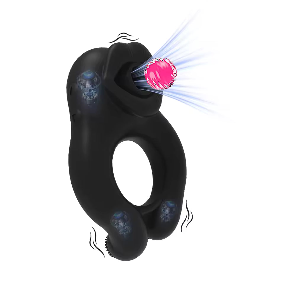 Titan Pulse™ - Anel Peniano Recarregável com Vibração Dupla Preto
