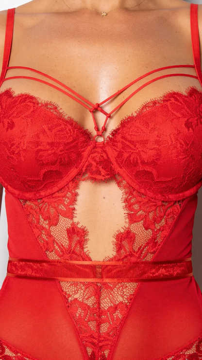 Body de Lingerie Sensual Jacey Renda Premium